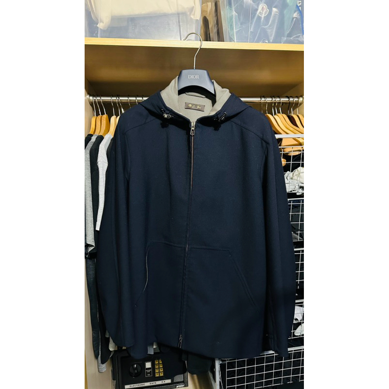 【ROOM 3703】 Loro Piana Cashmere jacket rain system羊毛 深藍色外套M號
