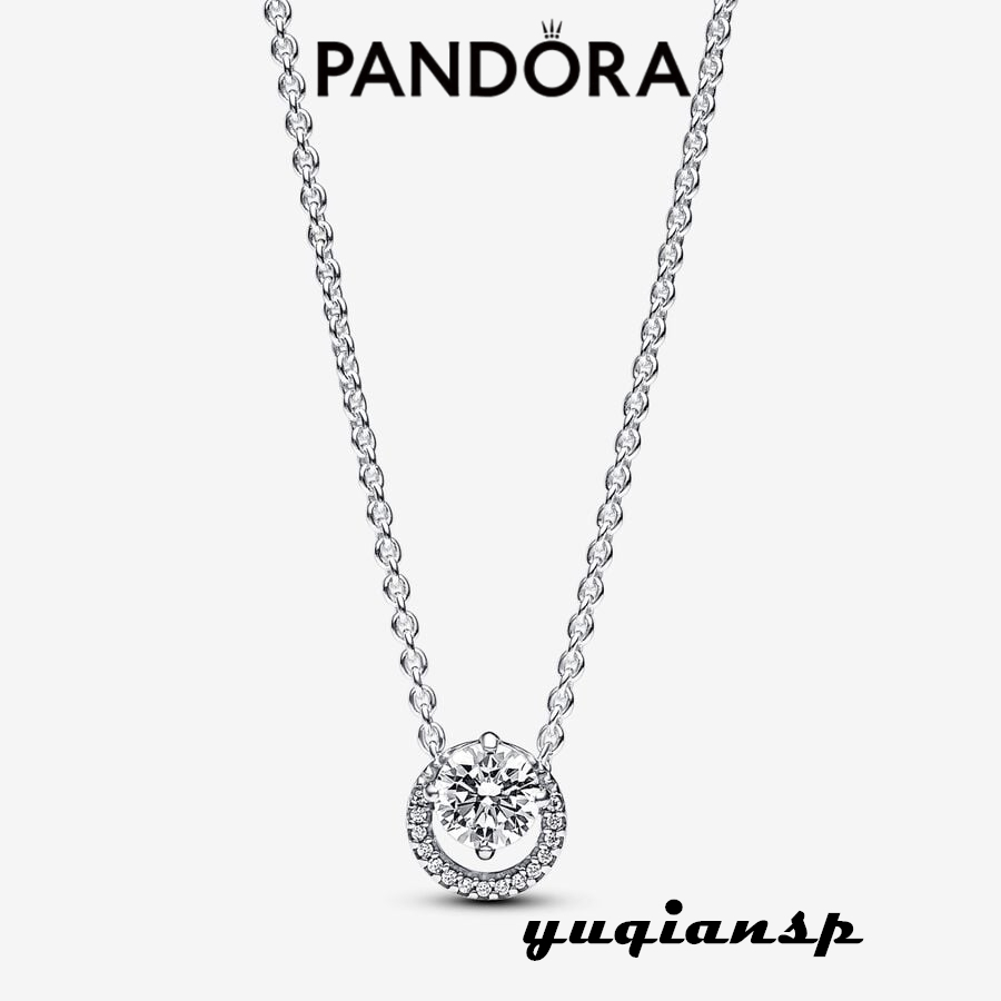 yuqiansp專業代購 潘朵拉 Pandora 閃亮圓形光環吊墜 Collier 項鏈  391174C01-45