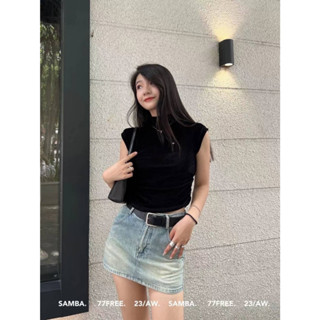 【T.woman🌸現貨】顯瘦磨毛小銀扣上衣 特價 無袖 短版