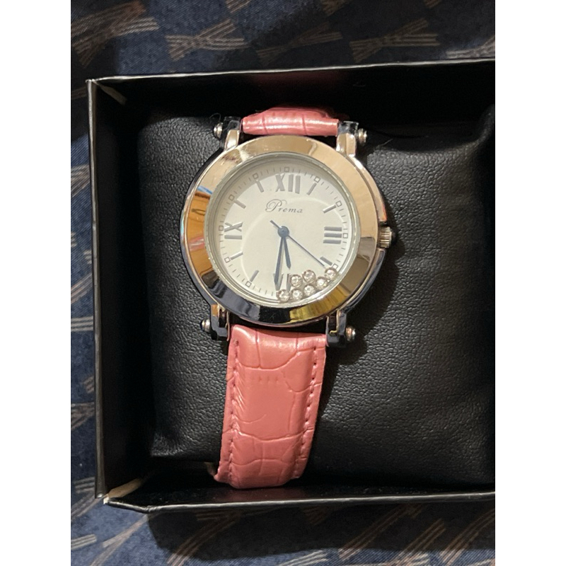 🔥現貨 Prema 內含水鑽 粉色皮帶手錶