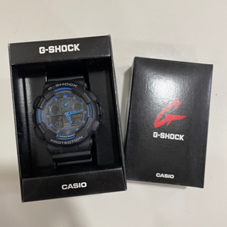 CASIO G-SHOCK 手錶 GA-100-1A2 黑藍色