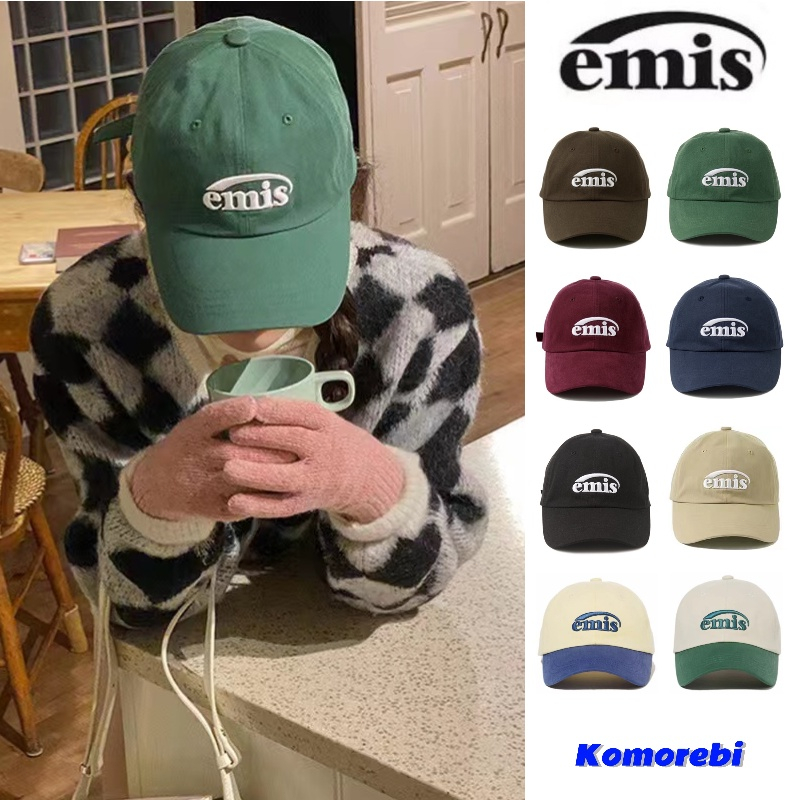 【Komorebi】🇰🇷韓代 EMIS 帽子 棒球帽 鸭舌帽 字母刺繡 IU李知恩同款 情侶帽 水洗老帽