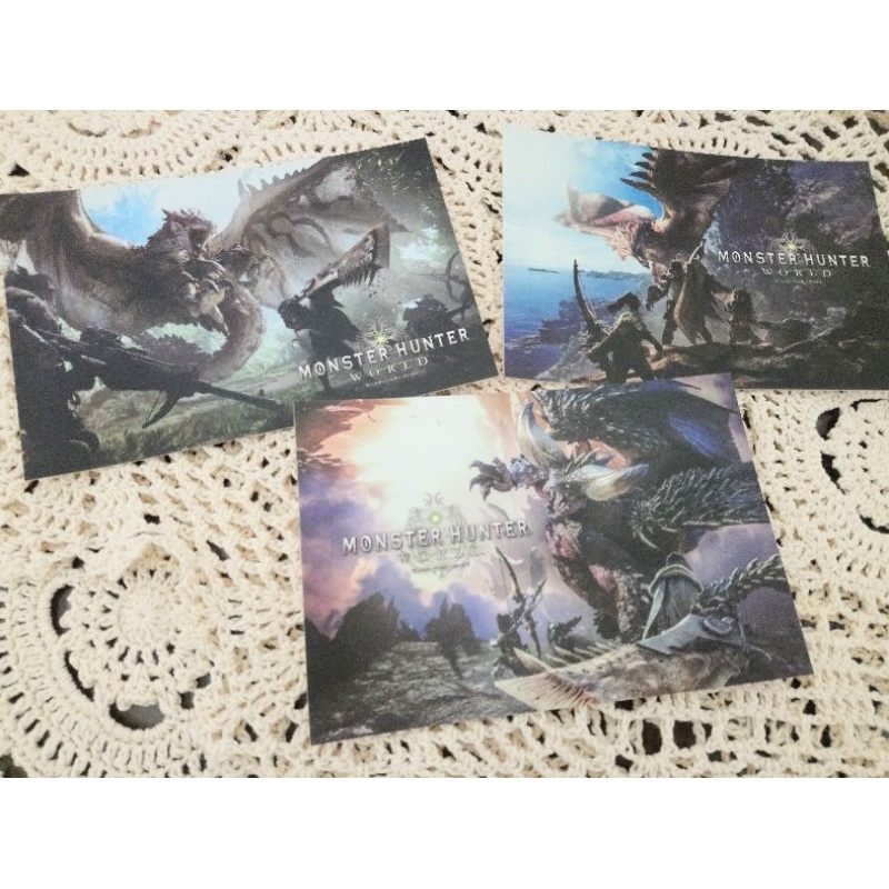全新 現貨😉電玩 特典❤魔物獵人 世界 三入一組 明信片 名信片 卡片