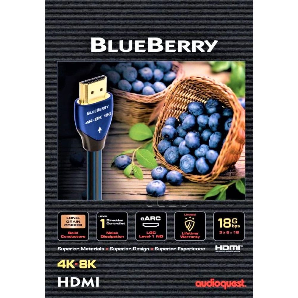 現貨 AudioQuest 美國 BlueBerry 藍莓 HDMI線 4K 18Gbps  1M 1.5M 5M公司貨