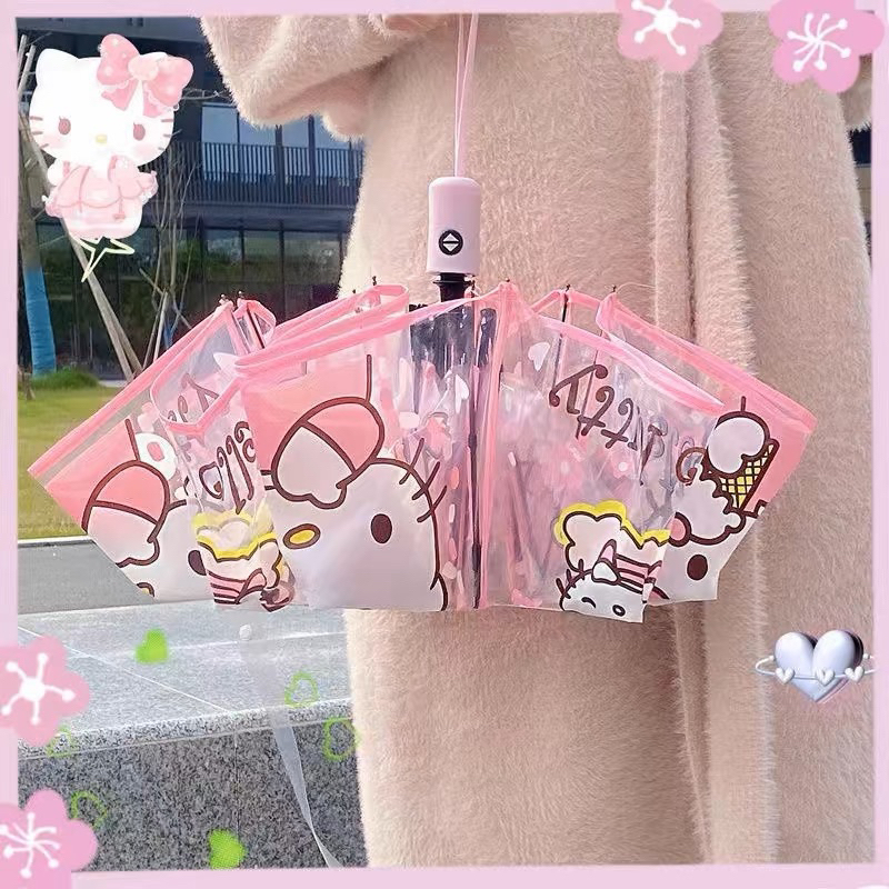「預購」Hello Kitty 全自動摺疊傘 透明/款式多樣/圖案可愛