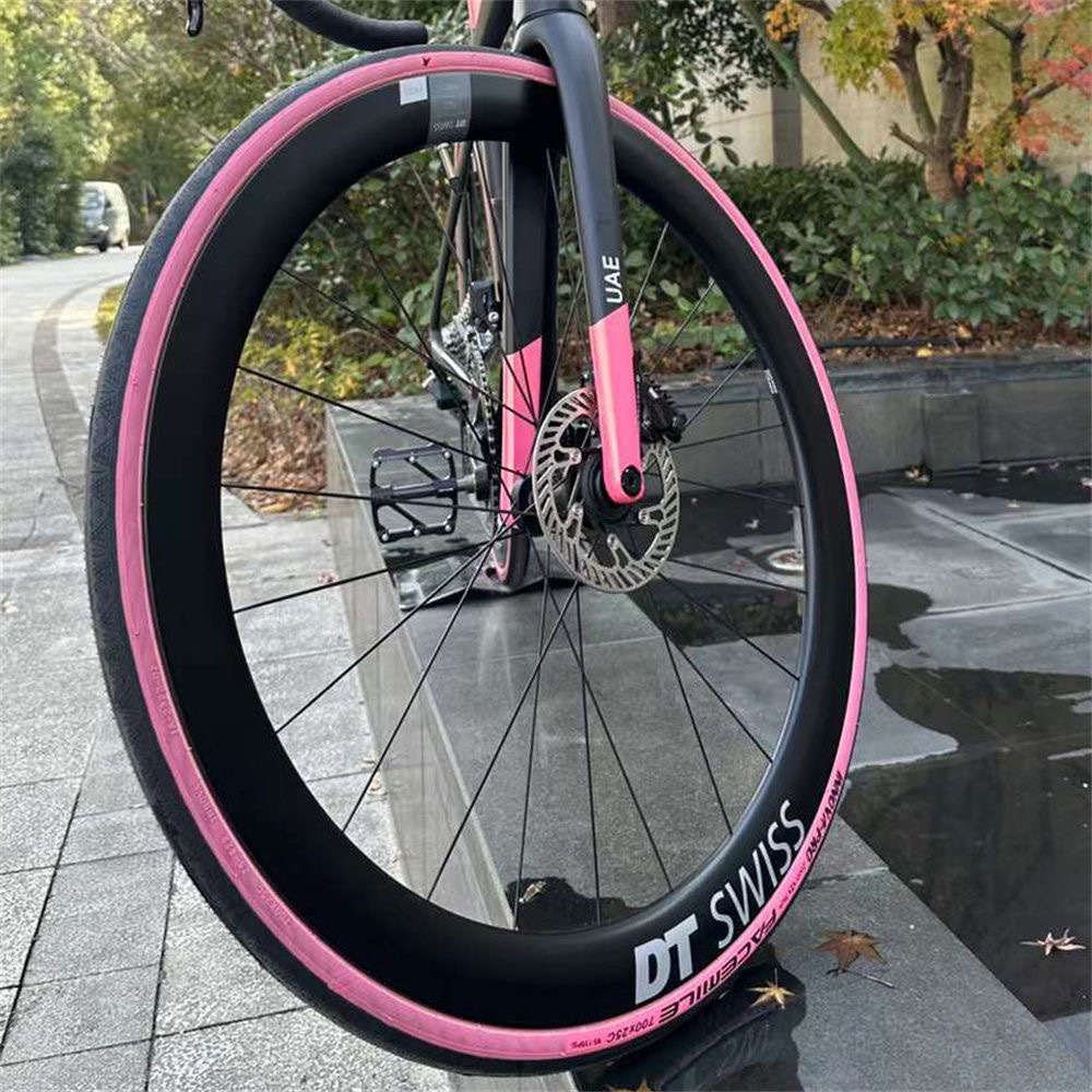 【DJ】 伊諾華 自行車輪胎 防穿刺700×25C公路自行車外胎 復古粉紅色 225g