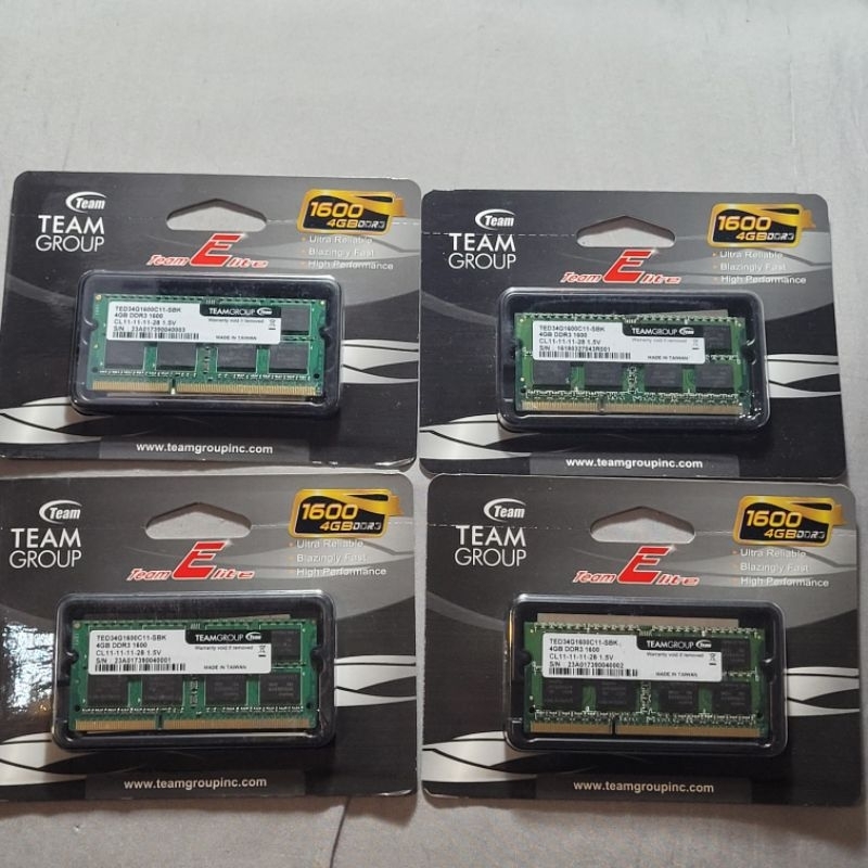 十銓 TEAM GROUP DDR3 1600 4G筆電記憶體（未開封)