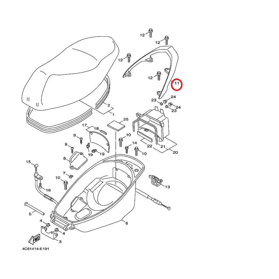 YAMAHA 原廠 新勁戰 二代 白 後扶手 把手 料號：4C6-F4812-02-P1