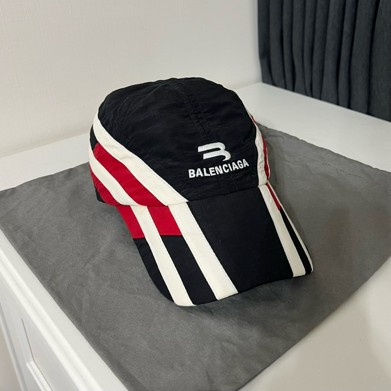 【✅還在】 Balenciaga Track Colorblock Stripe Cap黑紅條紋 老帽Tracksuit
