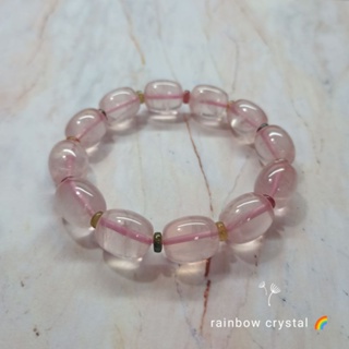 rainbow crystal 🌈天然粉水晶手珠 11mm 手串 手鍊 粉晶 碧璽 桶珠 清透