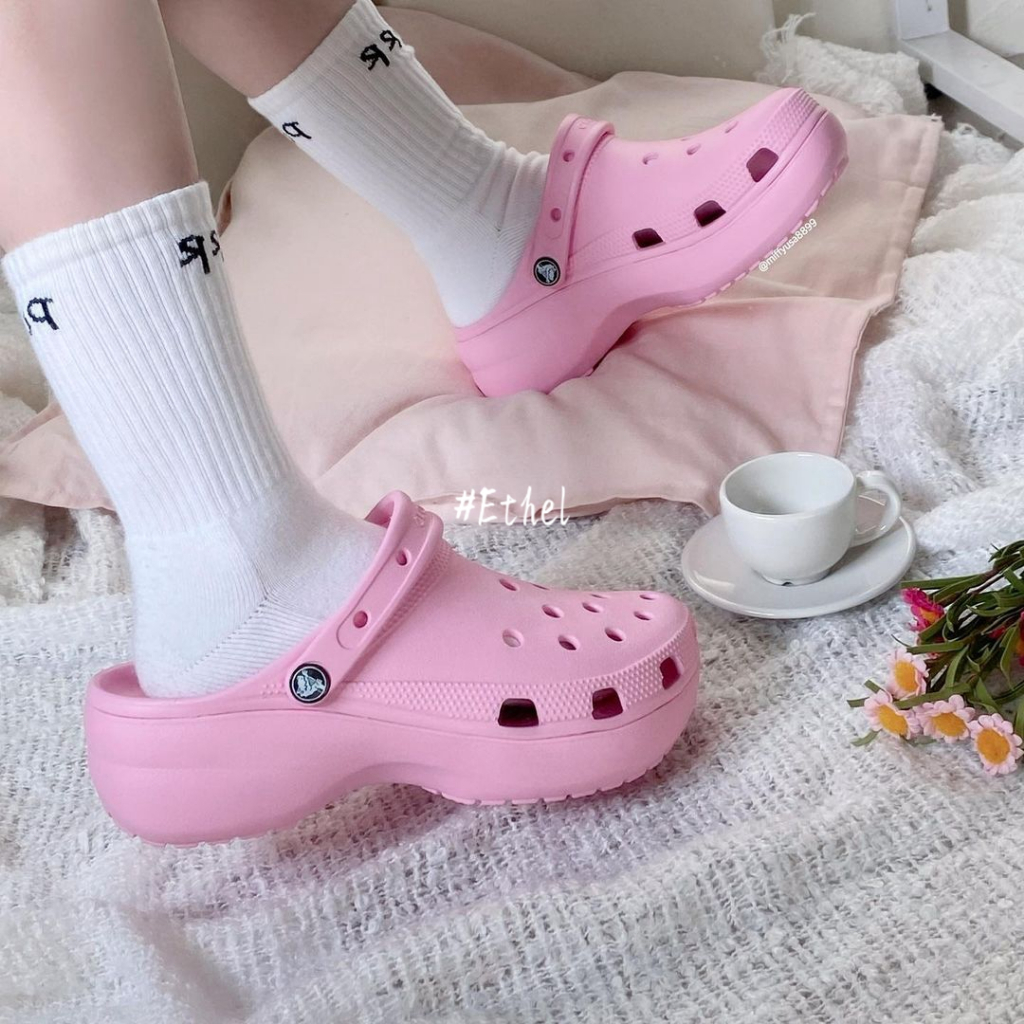 #Ethel  crocs classic platform clogs 雲朵鞋 洞洞鞋 穆勒鞋 增高 厚底 20675