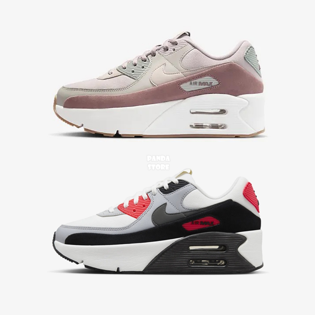 胖達）W NIKE AIR MAX 90 LV8 厚底 增高 氣墊 FD4328-001 藕粉 101 白黑紅 女鞋