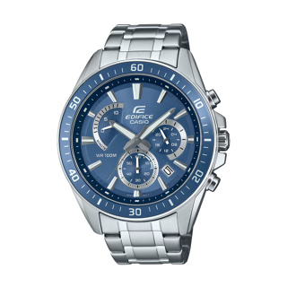 【CASIO EDIFICE】大錶徑經典日期鋼帶腕錶-海洋藍/EFR-552D-2AV/台灣總代理公司貨享一年保固