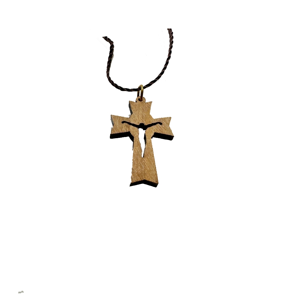 天主教聖物 以色列進口 十字架 橄欖木 項鍊 掛飾 13-3
