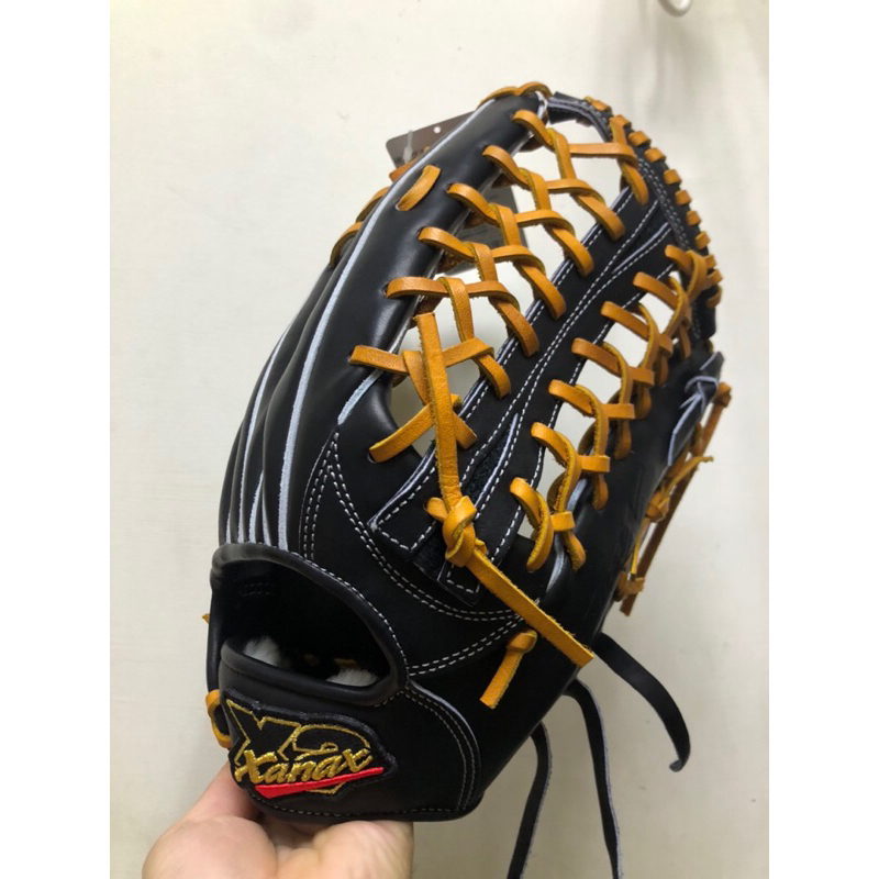 XA XANAX 棒球 日本製 硬式外野手套 黑色 手套線原皮革色 TrustX系列 附手套箱、袋