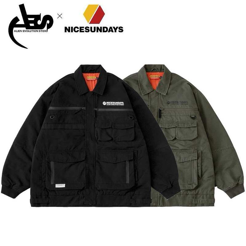 AES x NICESUNDAYS Military JKT 品牌標誌 軍裝 工作外套 夾克