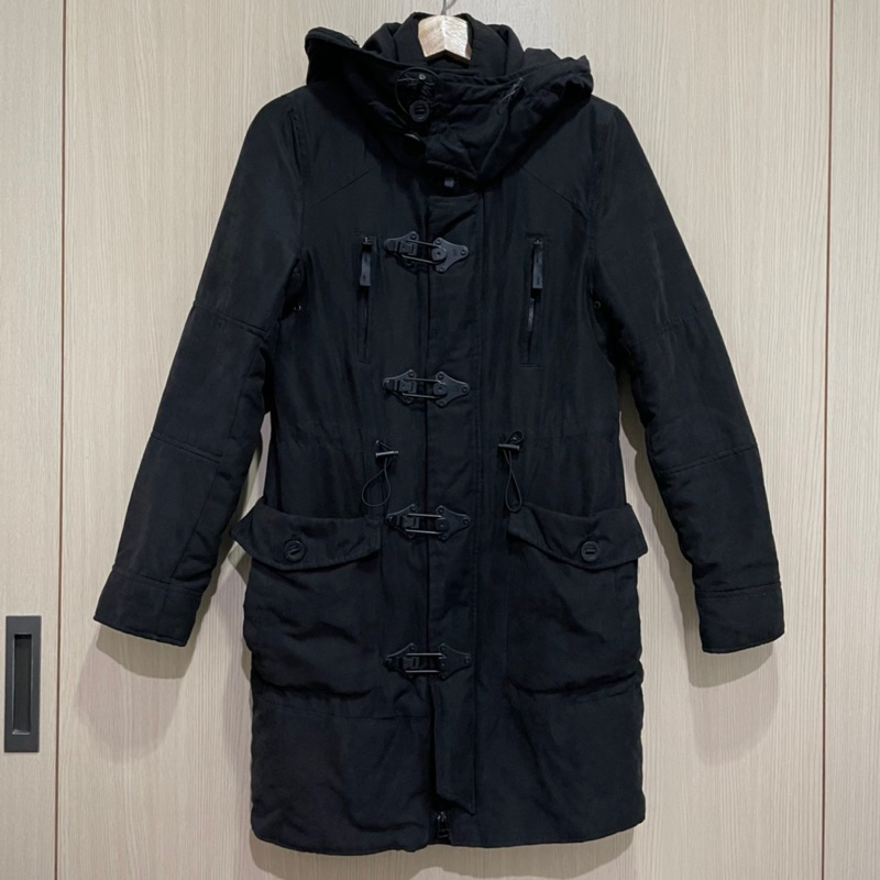 🔥SLY N3B日系品牌 黑色連帽鋪棉厚外套可拆內裡👈🏻黑色外套 長版外套 黑色大衣 厚外套鋪棉外套 冬天外套 保暖外套