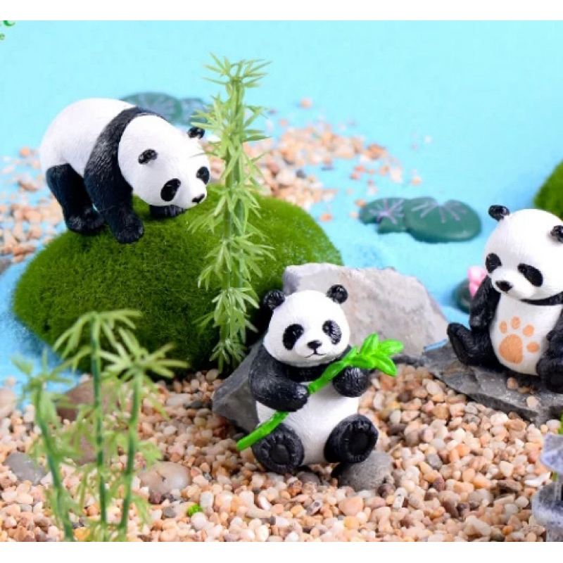 《菓子熊🐻》熊貓擺件 公仔 擺件 蛋糕裝飾 中國風 竹子矽膠模  玩具 蛋糕裝飾 造景素材配件 小熊貓