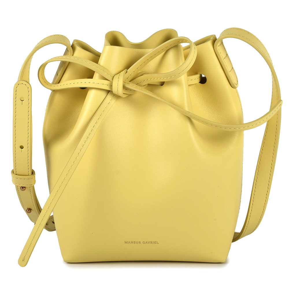 Mansur Gavriel滑面小牛皮斜背Mini Mini水桶包(黃色)690020