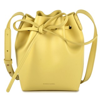 Mansur Gavriel滑面小牛皮Mini Mini斜揹包 水桶包(黃色)690020｜GoBrand購名牌