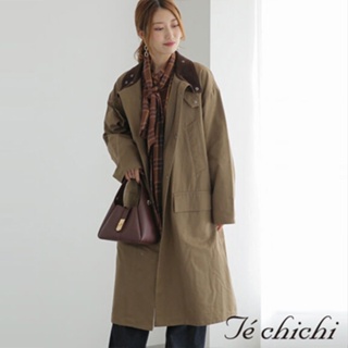 Te chichi 【SET ITEM】立領長版後開岔外套+絨毛背心外套(FC34L0Z0180)