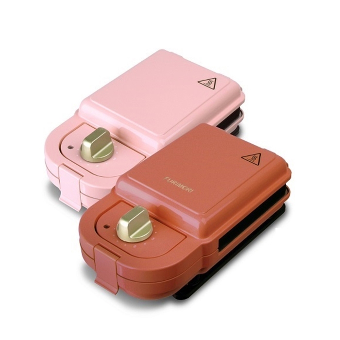 熱壓三明治點心機(單盤)FU-S501 橘紅&粉色 質感 FURIMORI 富力森 造型烤盤另購