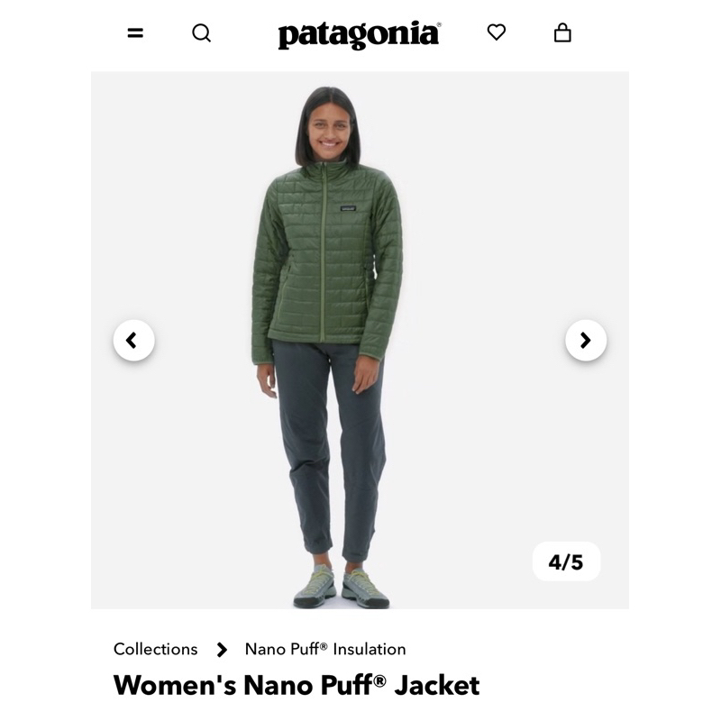 Patagonia nano puff 輕量防水化學纖維外套- XS