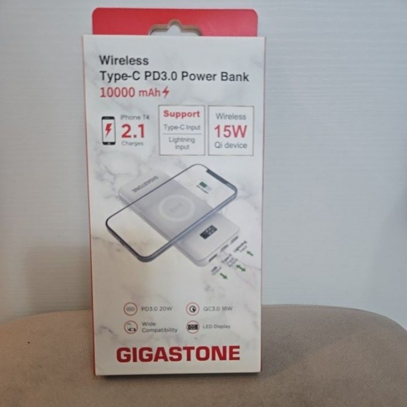 全新   Gigastone  無線快充PD/QC3.0行動電源 15W 10000mAh