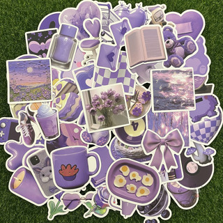 【現貨】🌸"50張入"INS 紫色的 日常生活 貼紙 PVC 防水貼紙 行李箱貼紙 安全帽貼紙 機車貼紙 手機貼紙