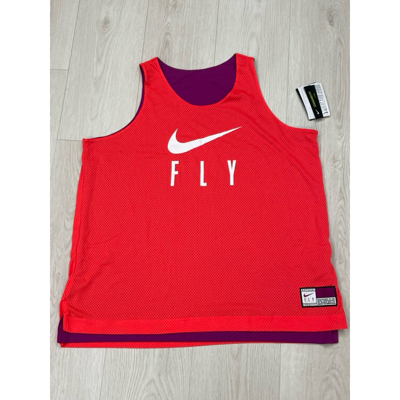 全新 紅桃紫羅蘭Nike Fly 透氣網眼布 雙面穿籃球背心