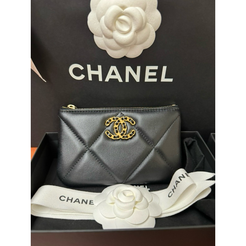 全新現貨 Chanel 19拉鍊零錢包 卡包 台灣專櫃