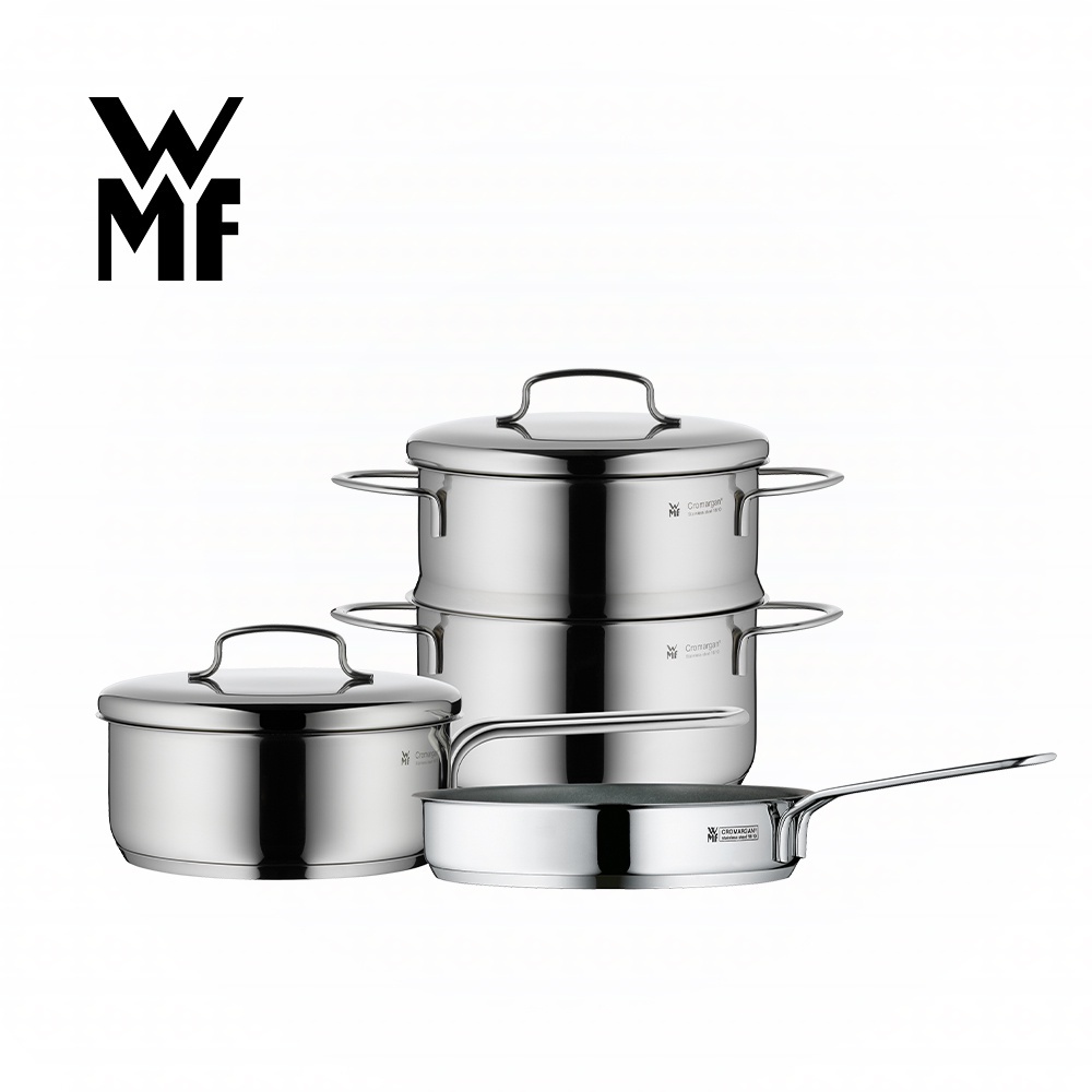 【現貨】德國WMF迷你鍋具三件套組 不鏽鋼鍋(雙蒸籠湯鍋/單手湯鍋/煎鍋)