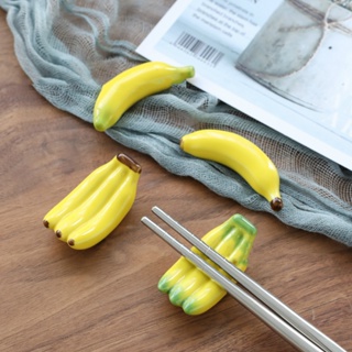 陶瓷 香蕉 筷架 擺飾 擺件 趣味 食玩 食物模型