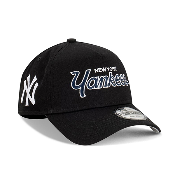 【NEW ERA】MLB 紐約 洋基 草寫 排字 卡車帽 經典黑 老帽 9FORTY 嘻哈【ANGEL NEW ERA】