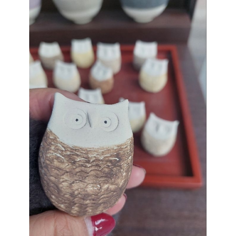 日本陶瓷手作貓頭鷹小擺飾🫒🍊