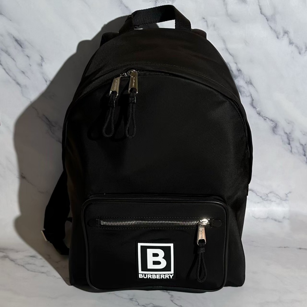 JBI BOUTIQUE✔️ Burberry 立體B-BOX小標 黑色後背包 ✅正品代購