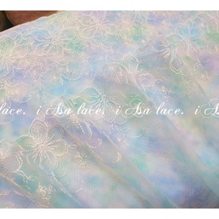 《iAsa愛莎の》手作材料✂日單Lolita花嫁暈染漸刺花邊高級洋裝盒禮服蘿莉髮飾娃衣寵物圍兜蕾絲花邊