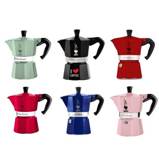 BIALETTI 經典摩卡壺 3杯份 / 6杯份 限量 太平洋藍 湖水綠 蠟橘黃 摩卡壺之心 羅曼紅