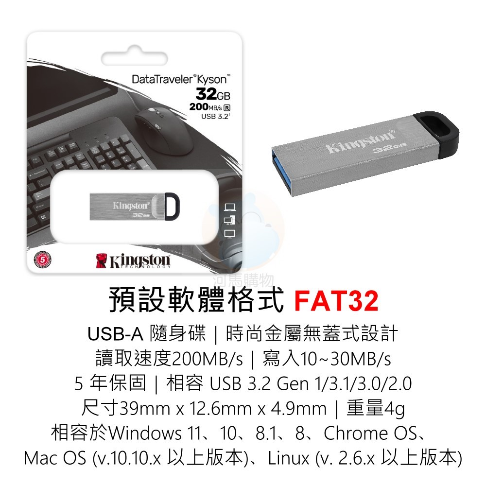 金士頓 USB隨身碟 32G 64G 128G 256G 512G USB-A TYPE-A DTKN/32GB