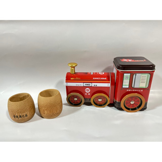 小火車收納盒 送木頭小杯子2個 飾品收納 雜貨收納 小物收納 火車造型 木頭杯子擺飾