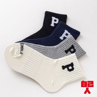 【自己人】男女 P字設計 運動棉襪 INS韓版 踝襪 短襪 ZQ041