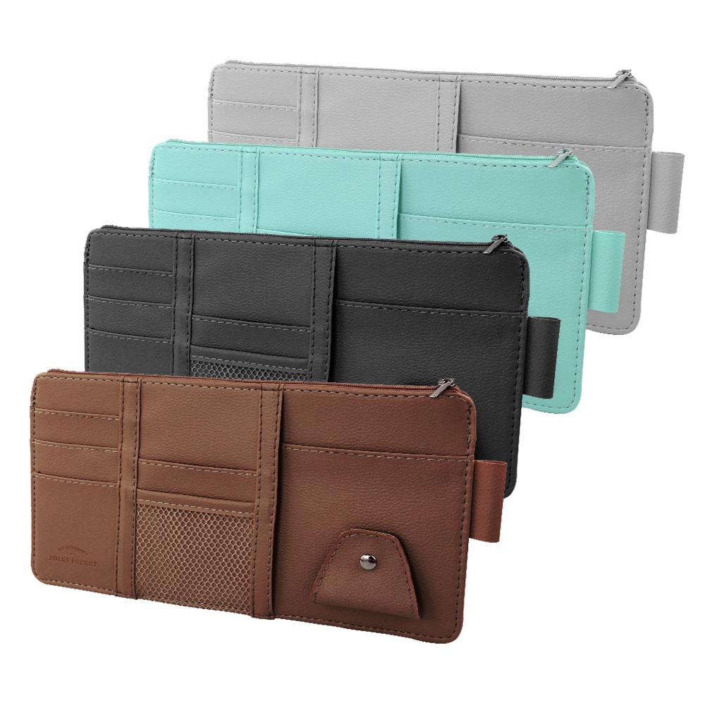 【YORI優里】車用遮陽板收納夾 汽車收納袋 眼鏡夾 遮陽板 拉鍊收納夾 多功能收納包