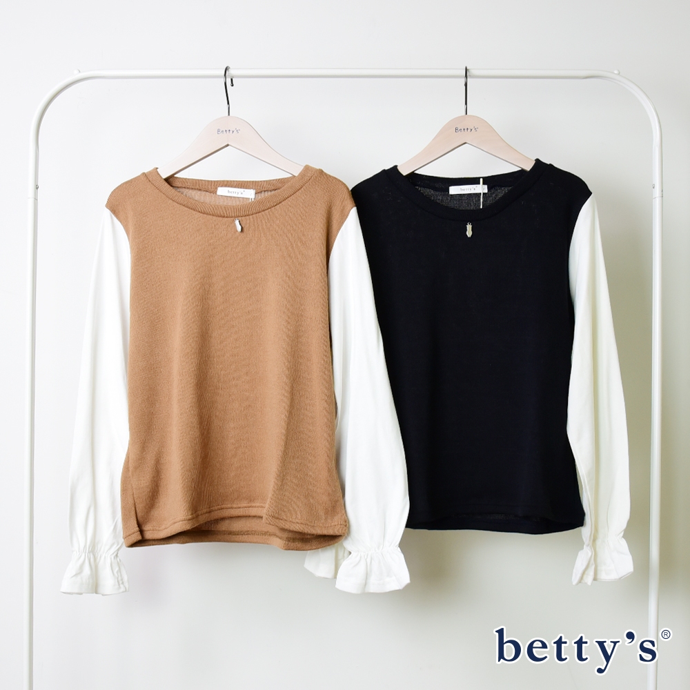betty’s貝蒂思(15)針織拼接休閒上衣(共二色)