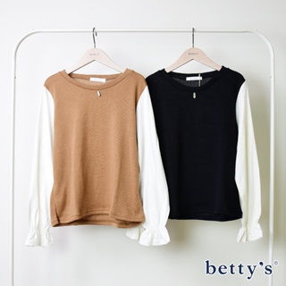 betty’s貝蒂思(15)針織拼接休閒上衣(共二色)