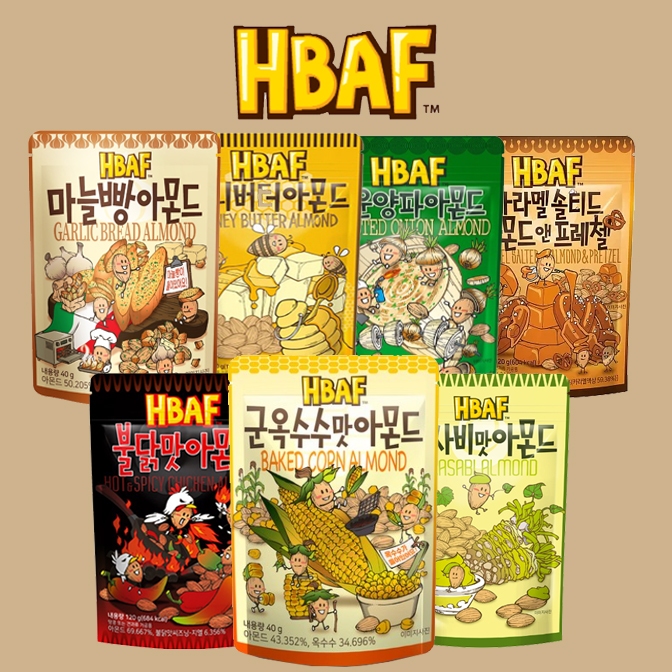 韓國 HBAF 韓國 HBAF 蜂蜜奶油  / 芥末風味 (120g)  杏仁果 堅果《釜山小姐