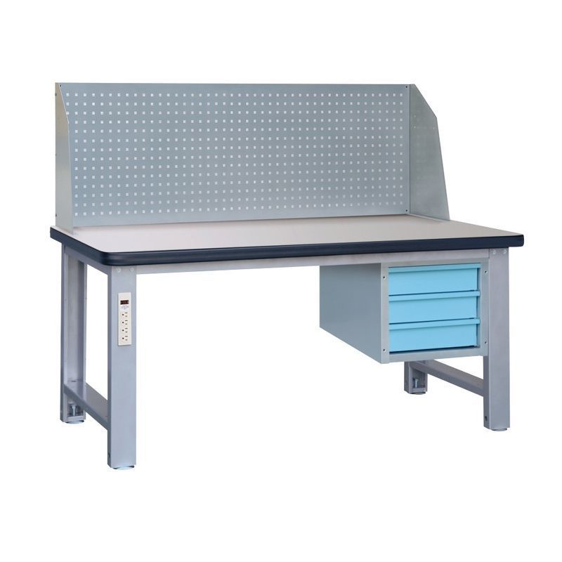 【DS104-7】三抽吊櫃重型工作桌(含掛板) WHA-PY-150