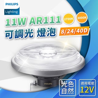 [喜萬年] 飛利浦 LED AR111 11W 8度 24度 40度 可調光 930 黃光 927 黃金光 RA90 燈