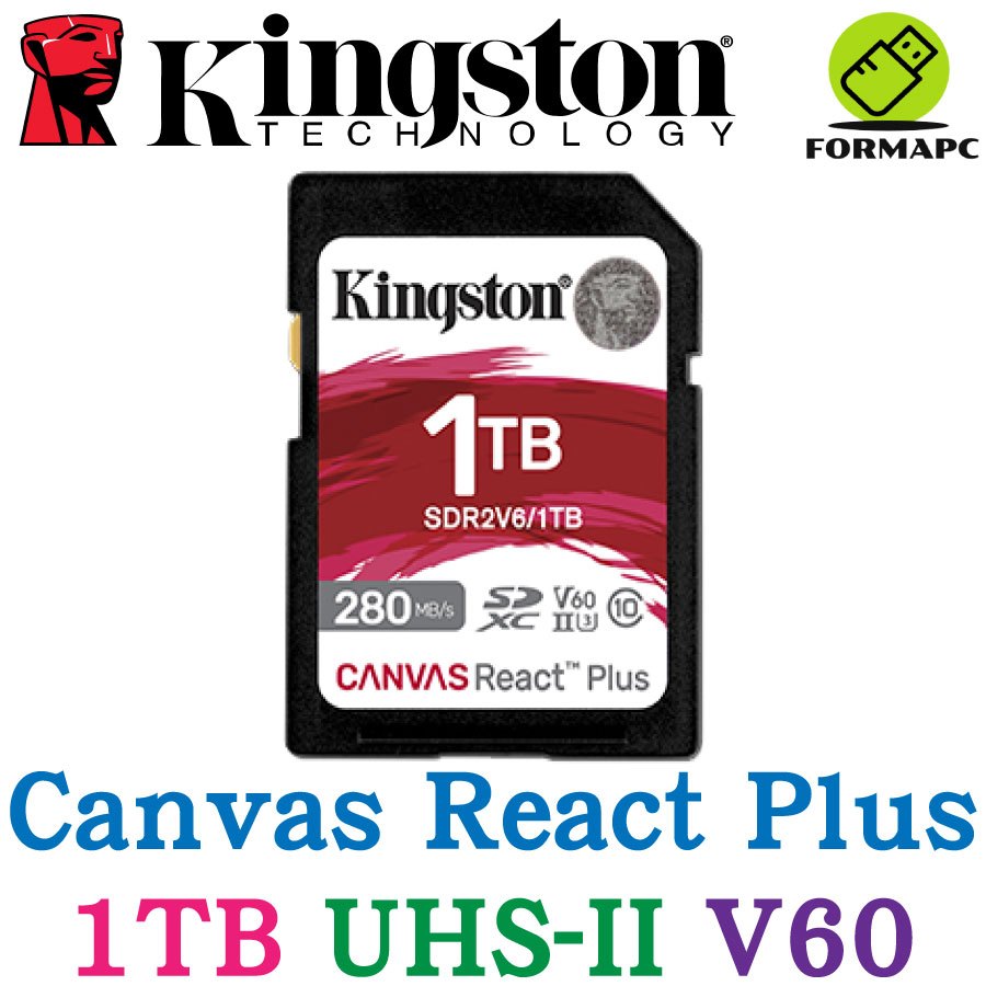 Kingston 金士頓 Canvas React Plus SDXC UHS-II 1TB 記憶卡 SDR2V6