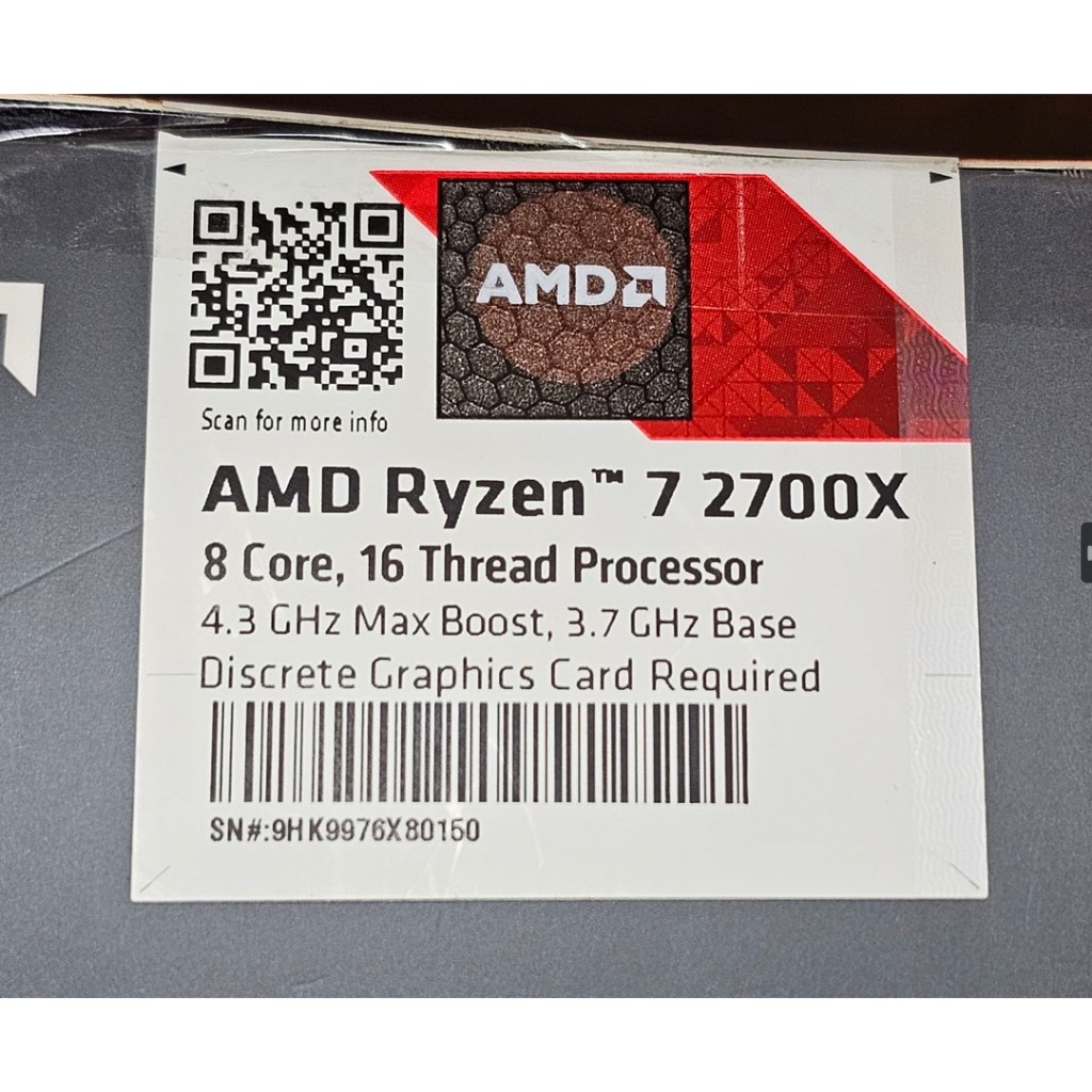 AMD Ryzen 7 2700X 3.7GHz