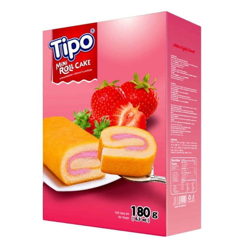 TIPO 瑞士捲-草莓口味 (9入/盒 180g)